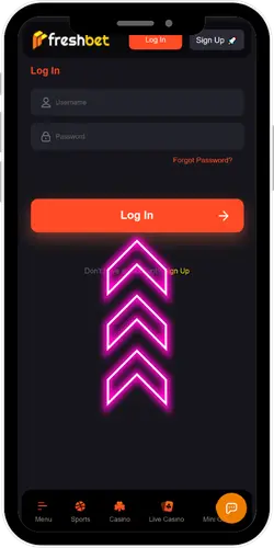 Freshbet Login Button